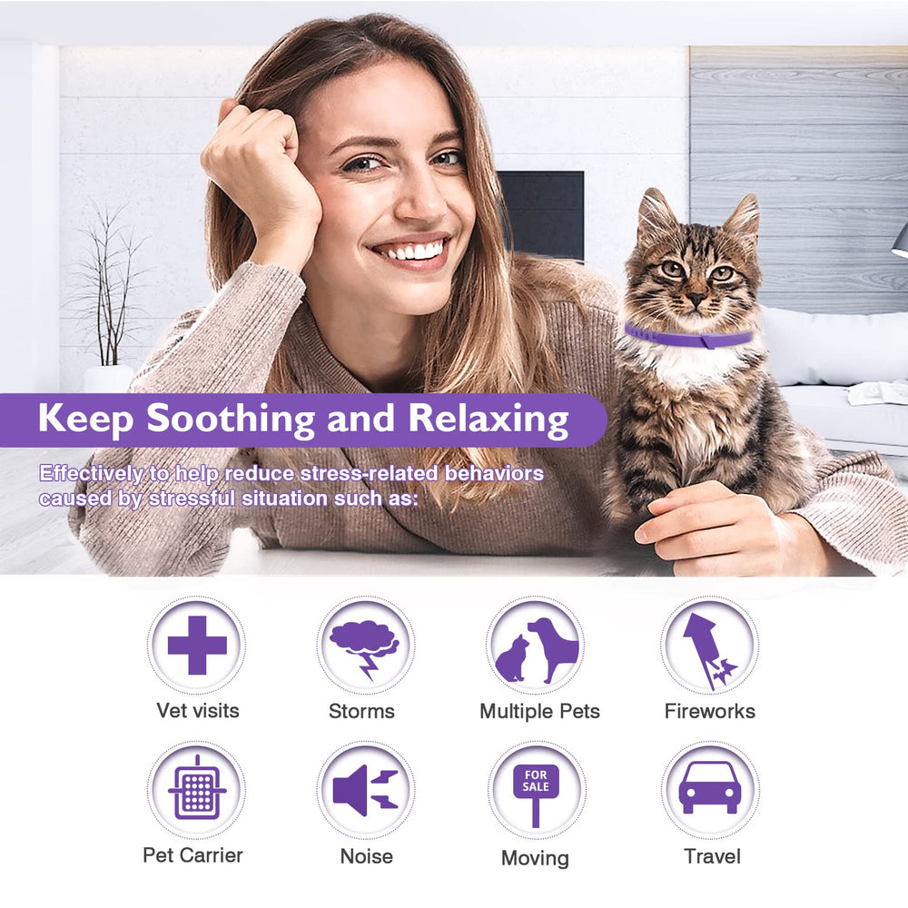 Tcllka calming cat collar adjustable strap demonstrating customizable fit for cats