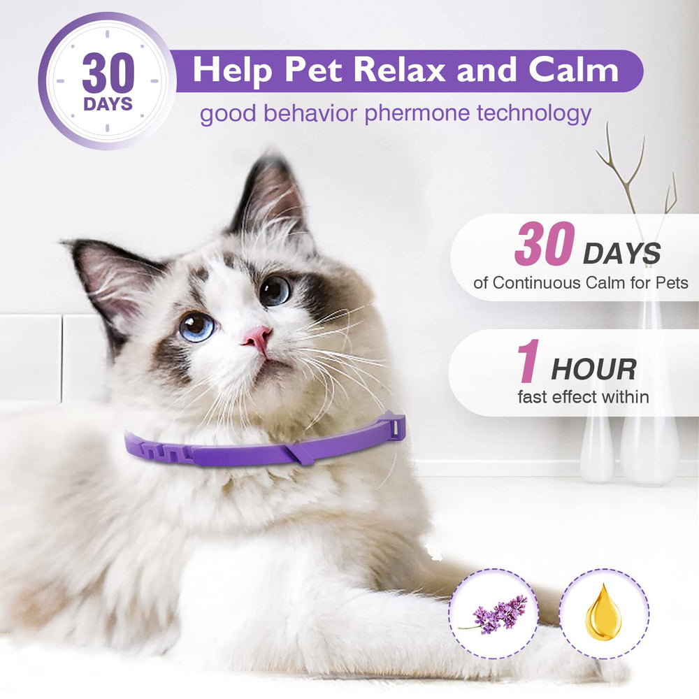 Tcllka calming cat collar pheromone release image suggesting ongoing calming effect