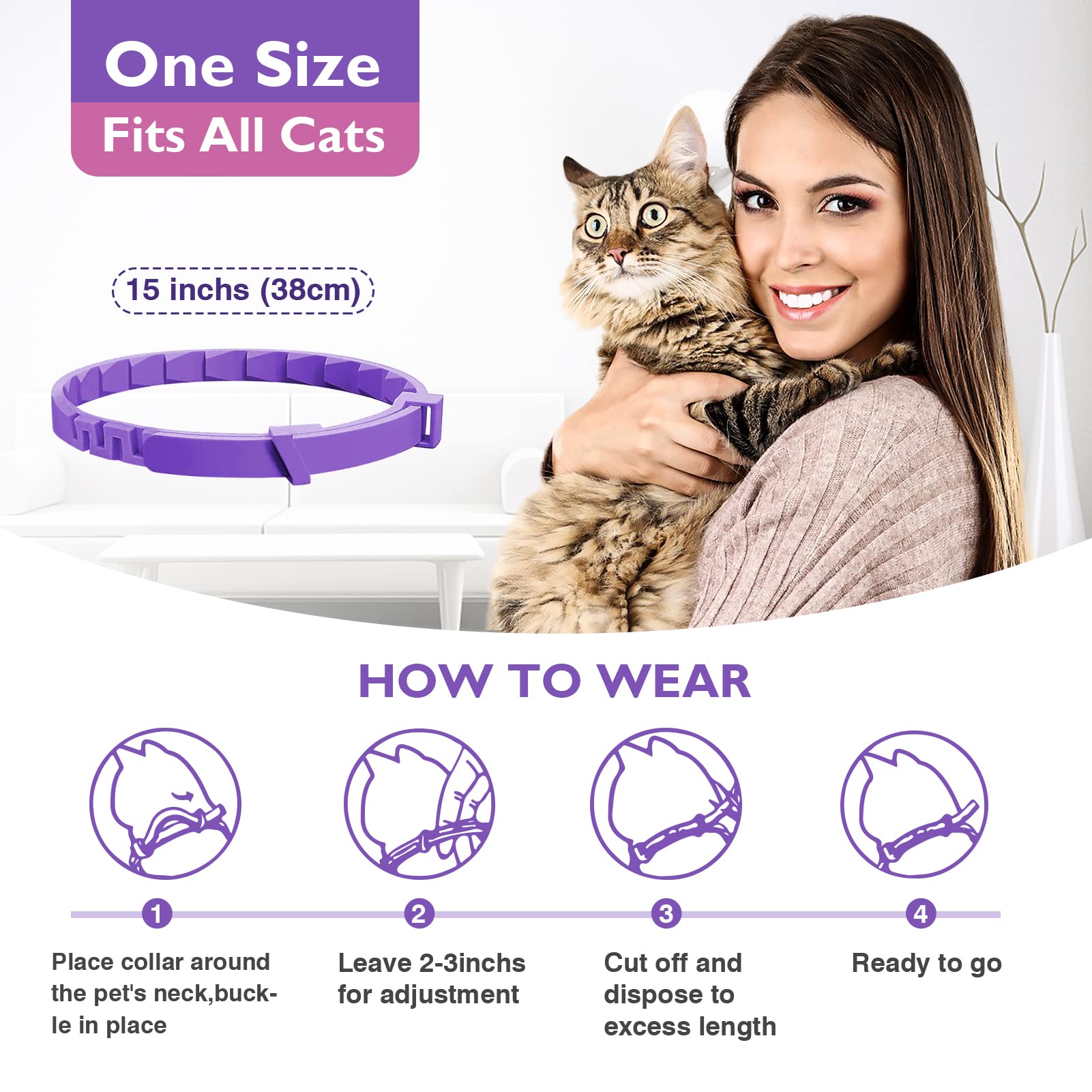 Tcllka calming collar 3-pack provides affordable relief for multiple cats.