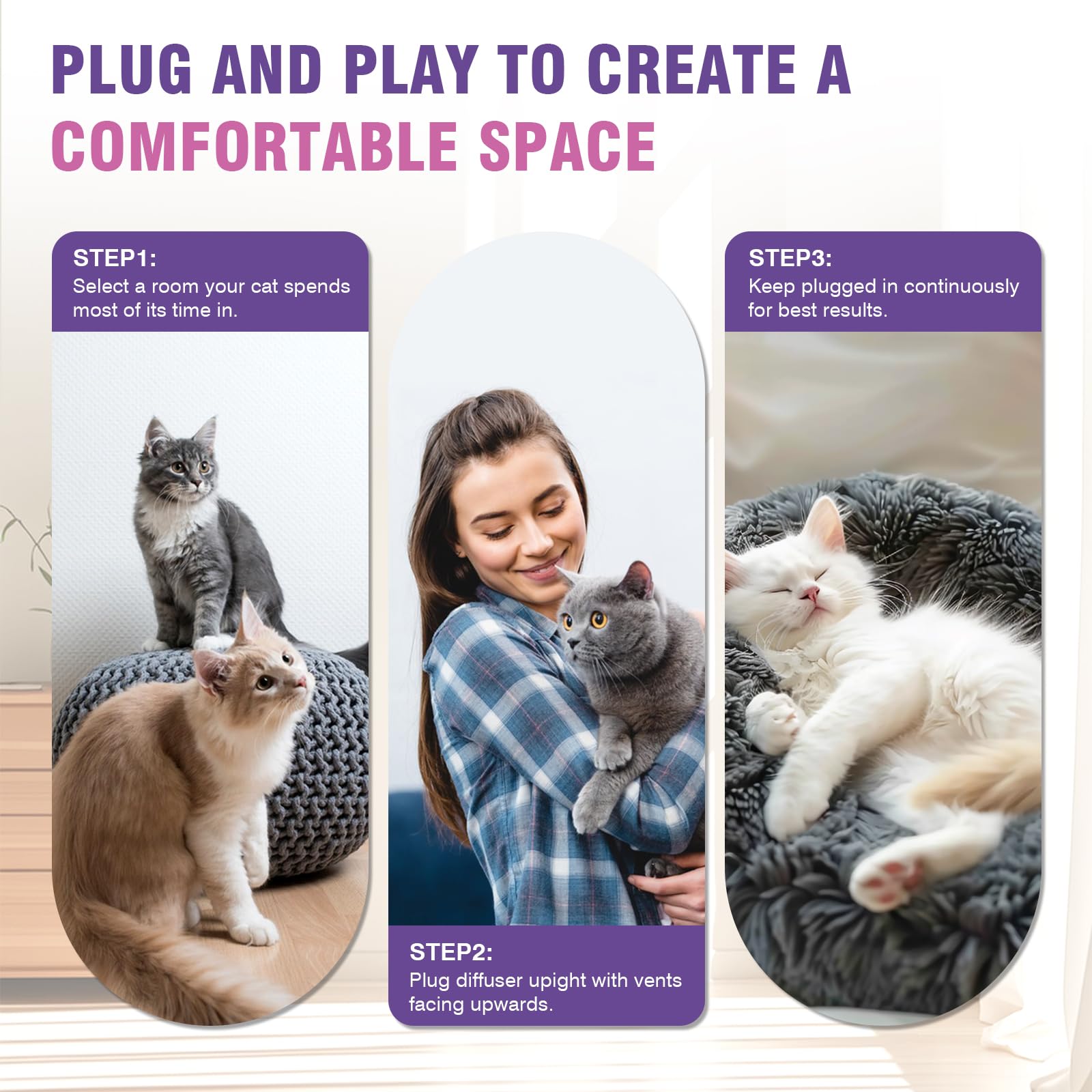 Tcllka multi-cat harmony diffuser supports peaceful cohabitation in busy households.