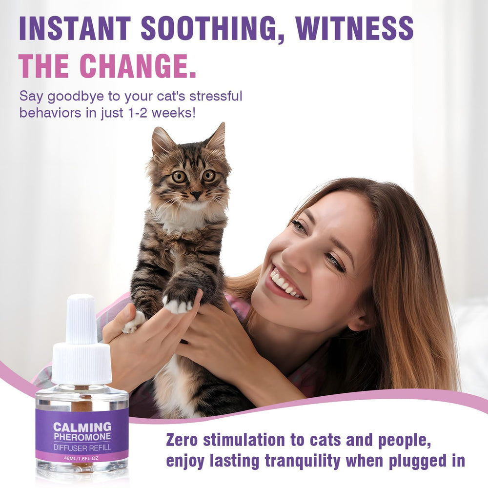 Tcllka diffuser helps manage storms, fireworks, and noise to reduce feline stress.