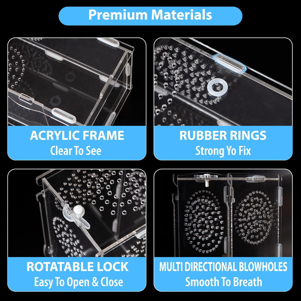TCooSo small reptile cage interior view highlights secure top lock