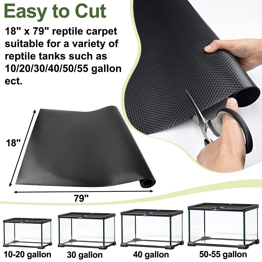 TCYPUHL reptile carpet textured surface provides secure walking and resting area for reptiles.