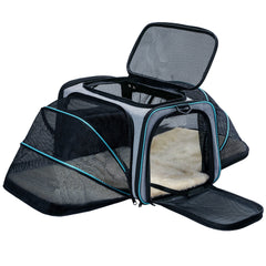 TDHDIKE cat dog carrier expandable front view showing extra room for growing pets