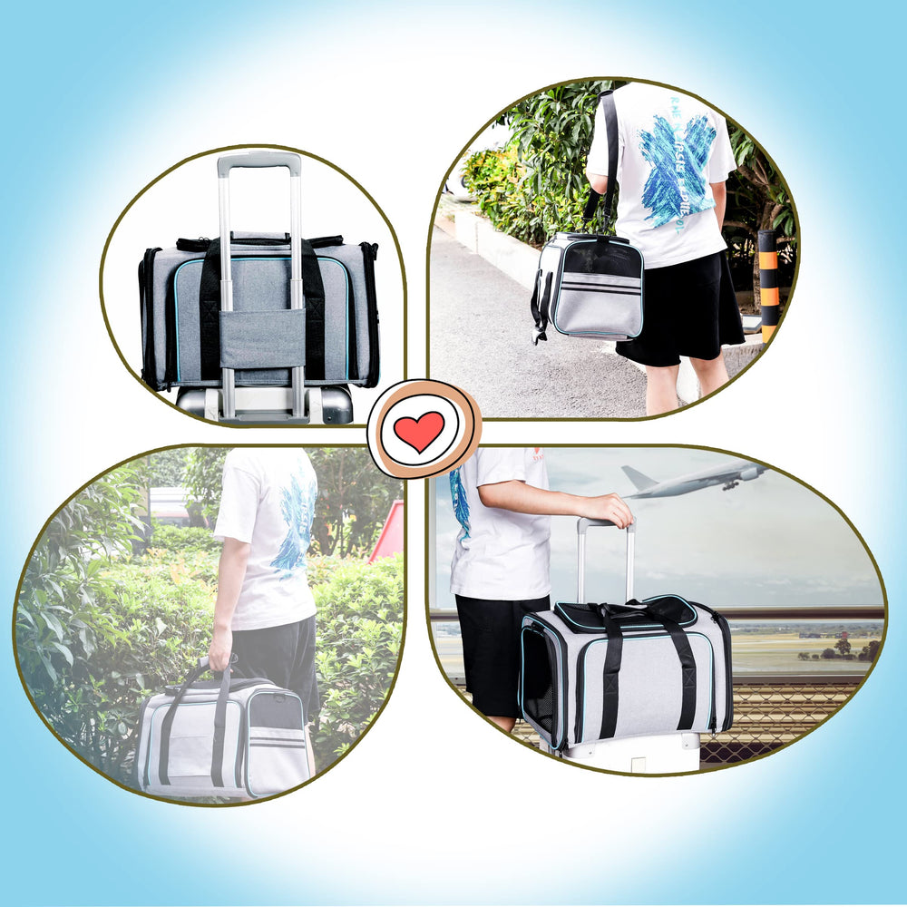 TDHDIKE cat dog carrier removable fleece pad adds cozy cleaning friendly comfort