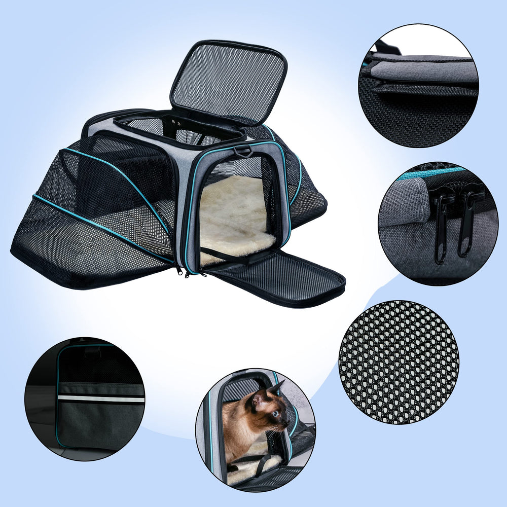 TDHDIKE cat dog carrier under seat compatibility for easy airport stowage
