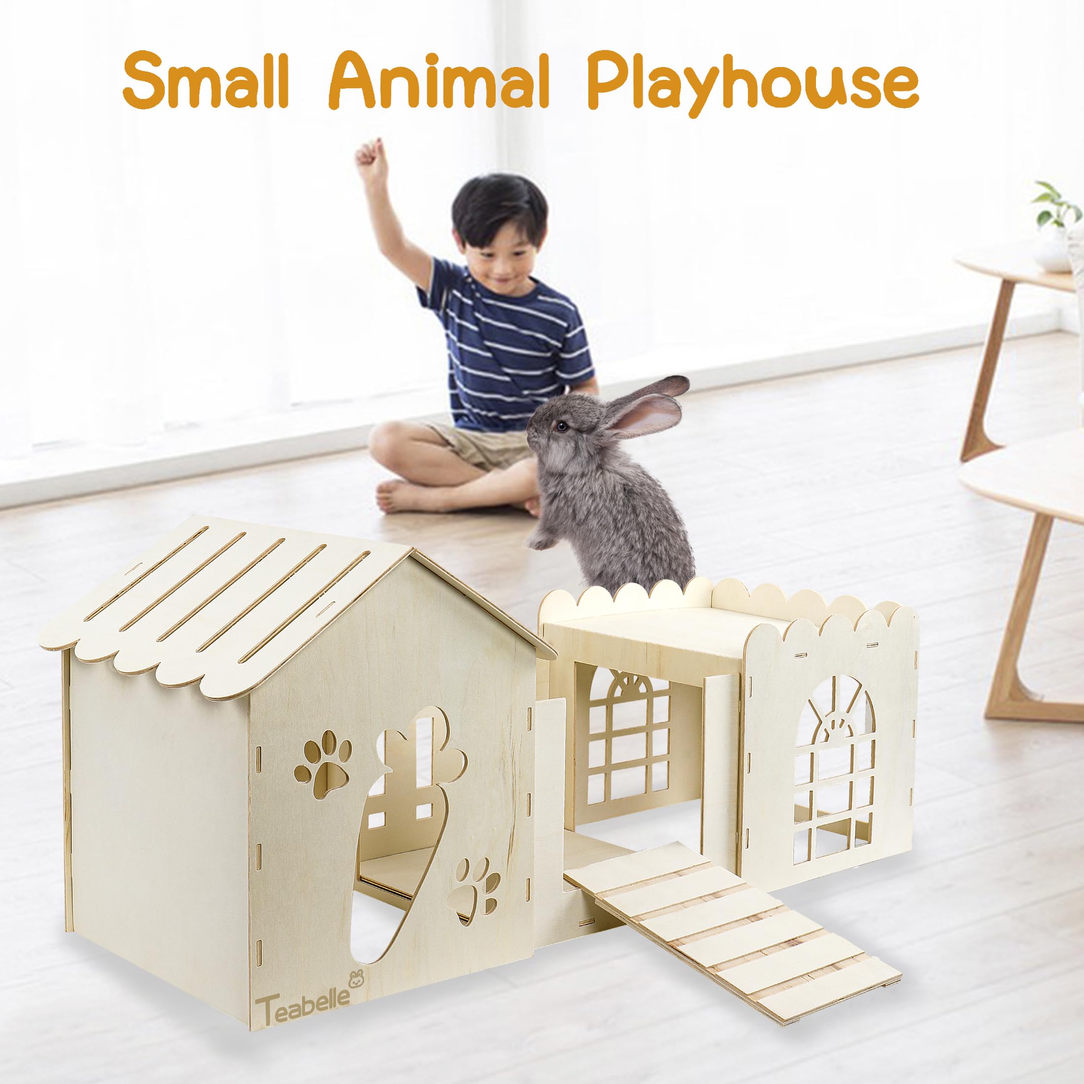 Teabelle small animals habitat fits rabbits, guinea pigs, hamsters for versatile use.