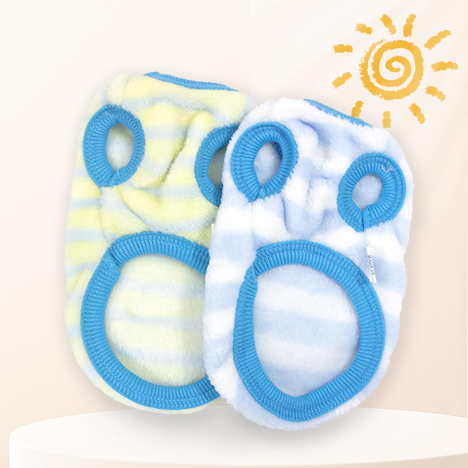 Teacup Dog Sweater blue snails front view with cute design and warmth.