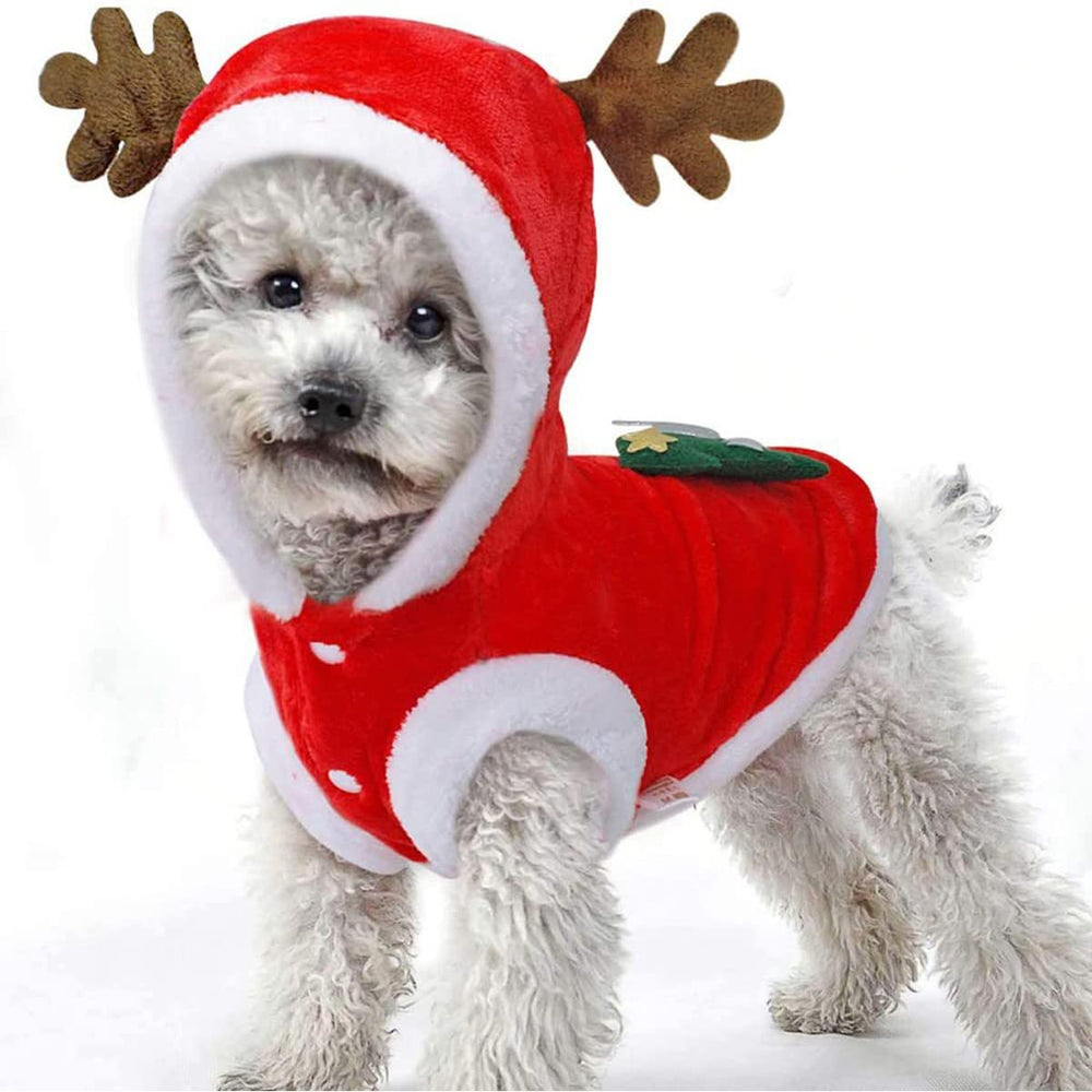 Tealots dog Christmas sweater front view offers cozy fit for outings