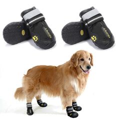 Teamoo dog snow boots front view highlighting waterproof protection and fit
