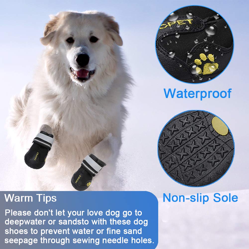 Teamoo dog snow boots non-slip sole for traction on icy surfaces