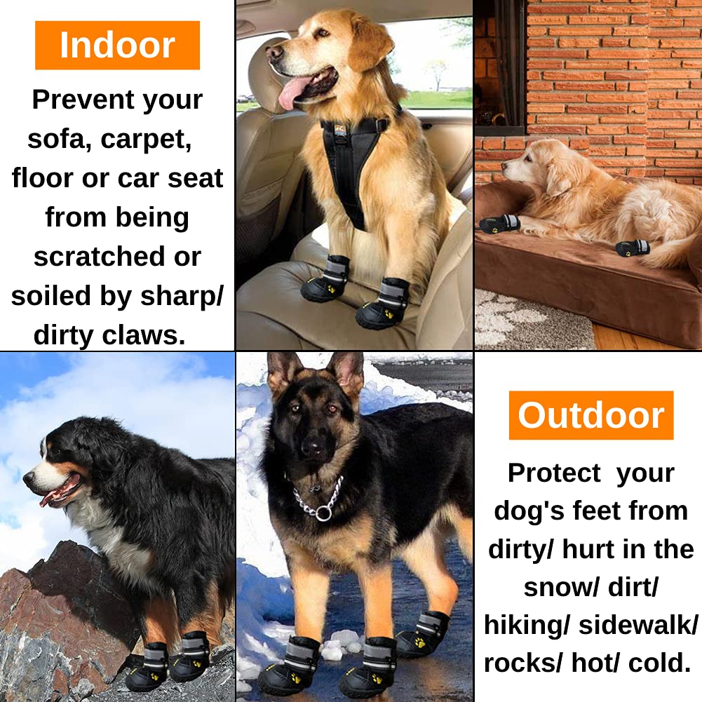 Teamoo dog snow boots waterproof material keeping paws dry outdoors