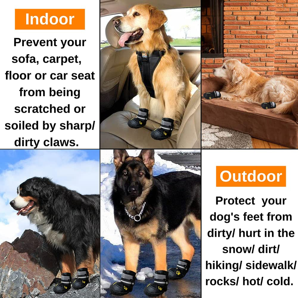 Teamoo dog snow boots waterproof material keeping paws dry outdoors
