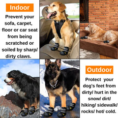 Teamoo dog snow boots waterproof material keeping paws dry outdoors