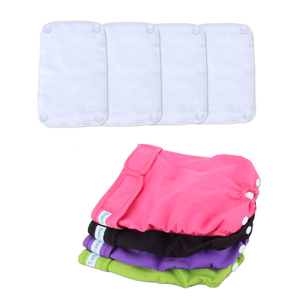 Teamoy reusable dog diapers with inserts shown in a close-up, highlighting absorbent fit.