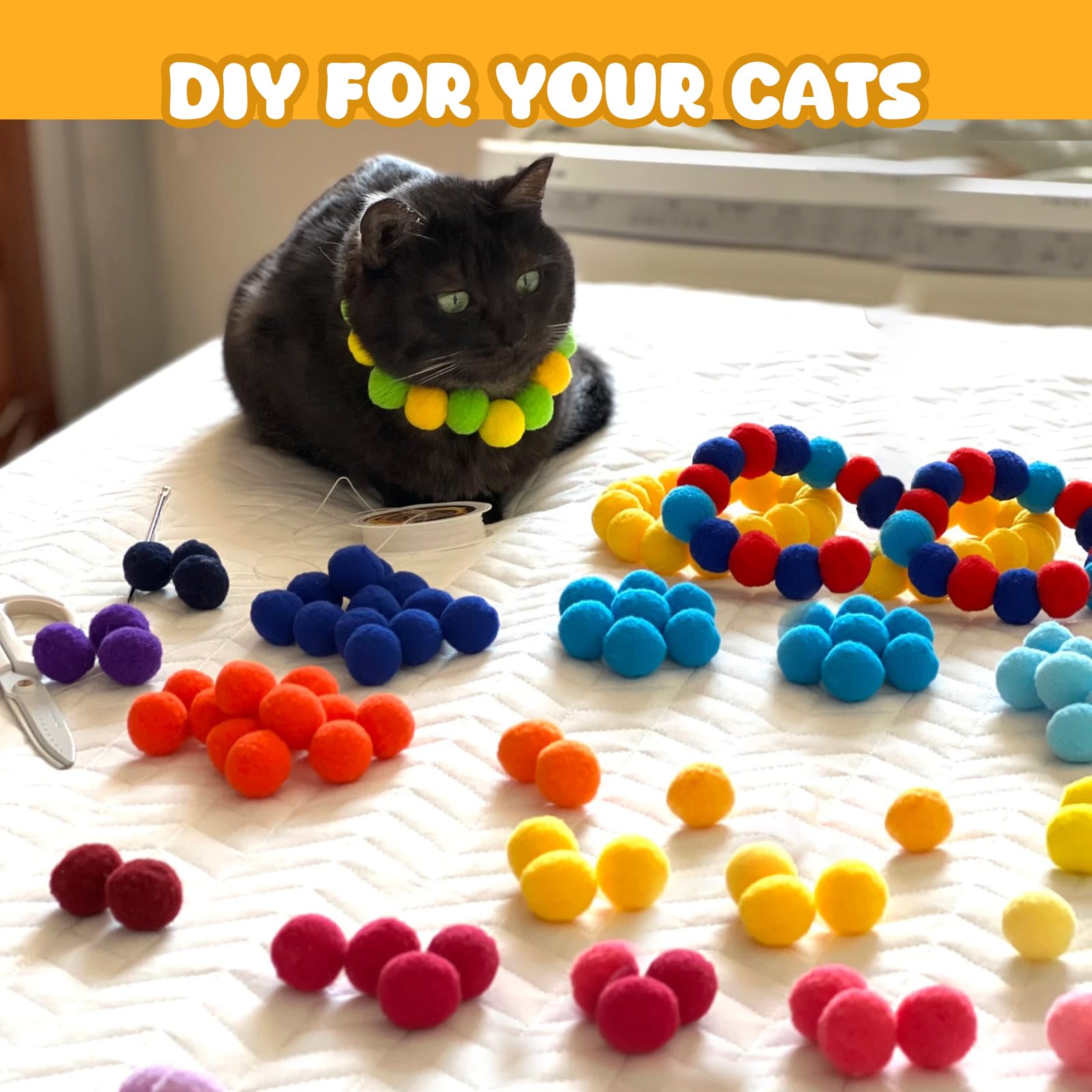 TEAWOO 100 vibrant balls used for DIY cat accessories and gifts