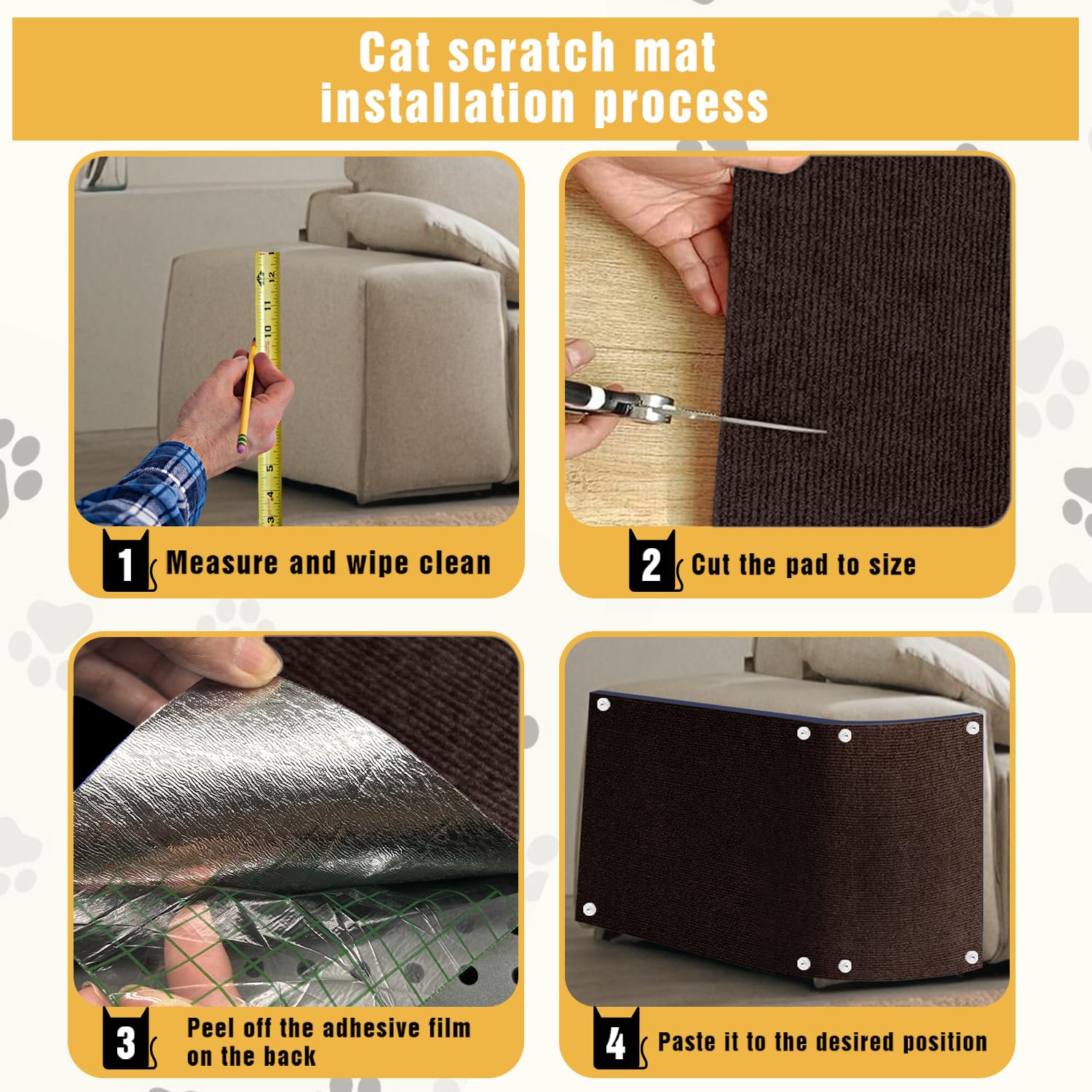 TEBANTY cat scratch mat floor usage demonstrates compatibility with multiple floor types