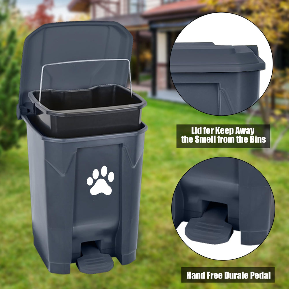 tebiete dog waste trash can sturdy base and pedal lid for reliable outdoor use