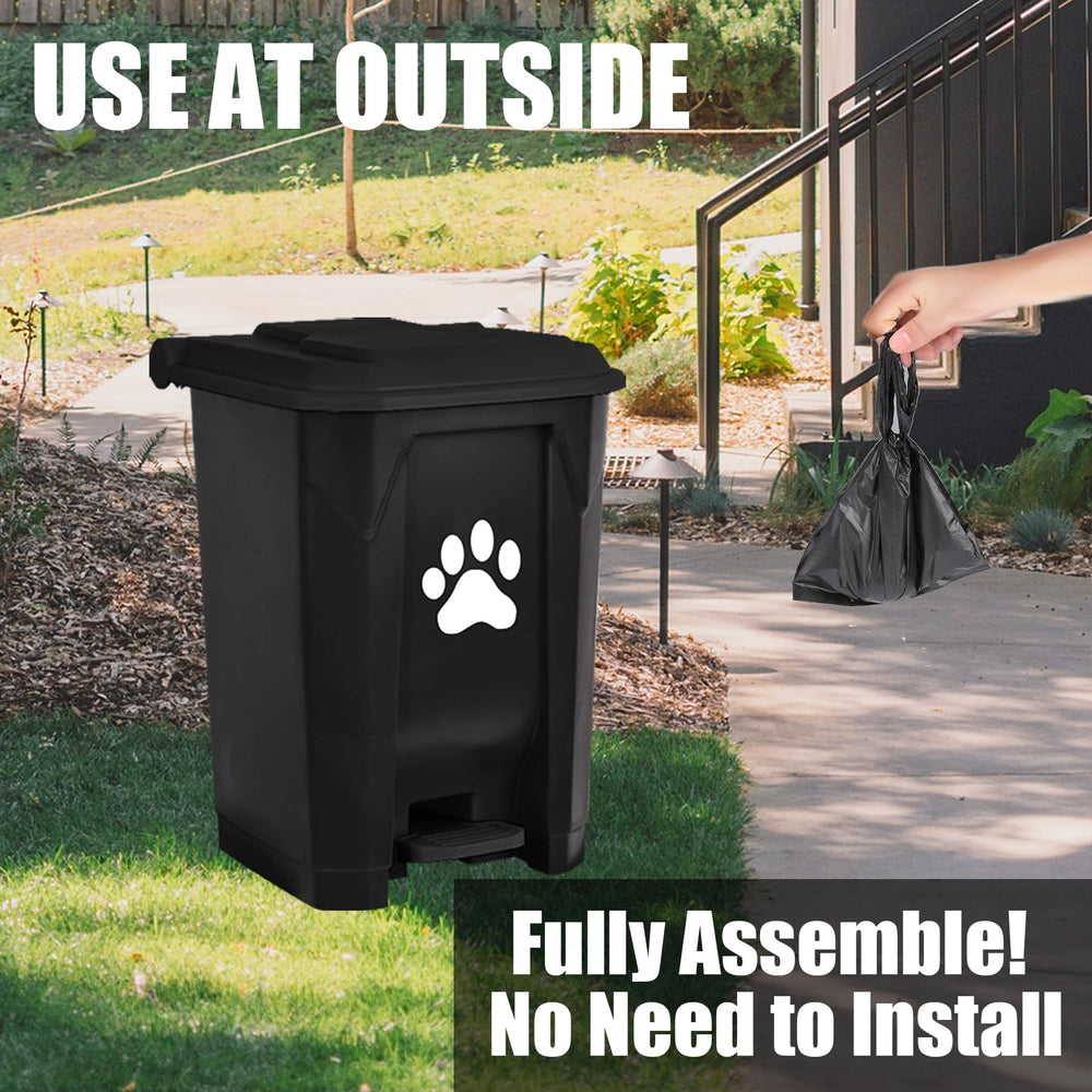 tebiete paw print design trash can signals quick waste disposal.