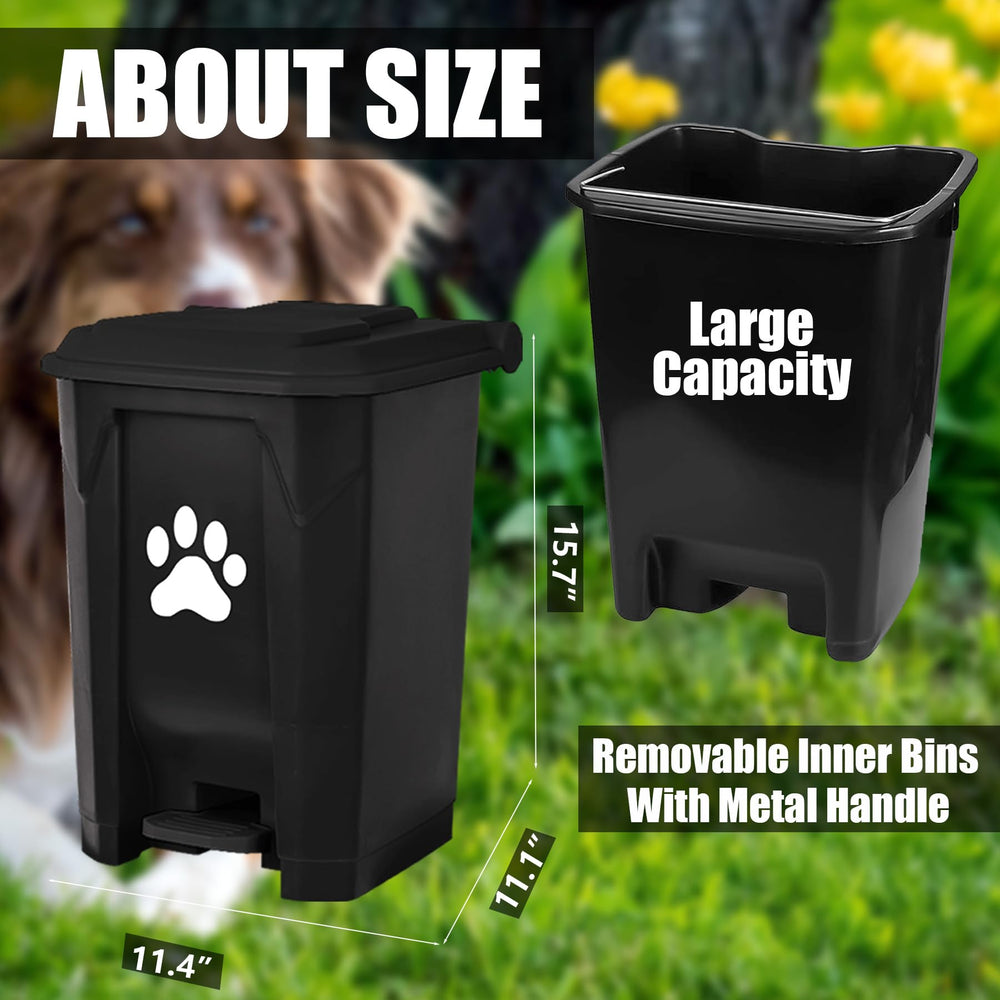 tebiete removable inner bin with metal handle for easy bag removal.