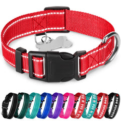TECEUM Reflective Collar red front view for safer nighttime walks.