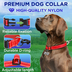 TECEUM Reflective Collar red side view showing reflective threads.