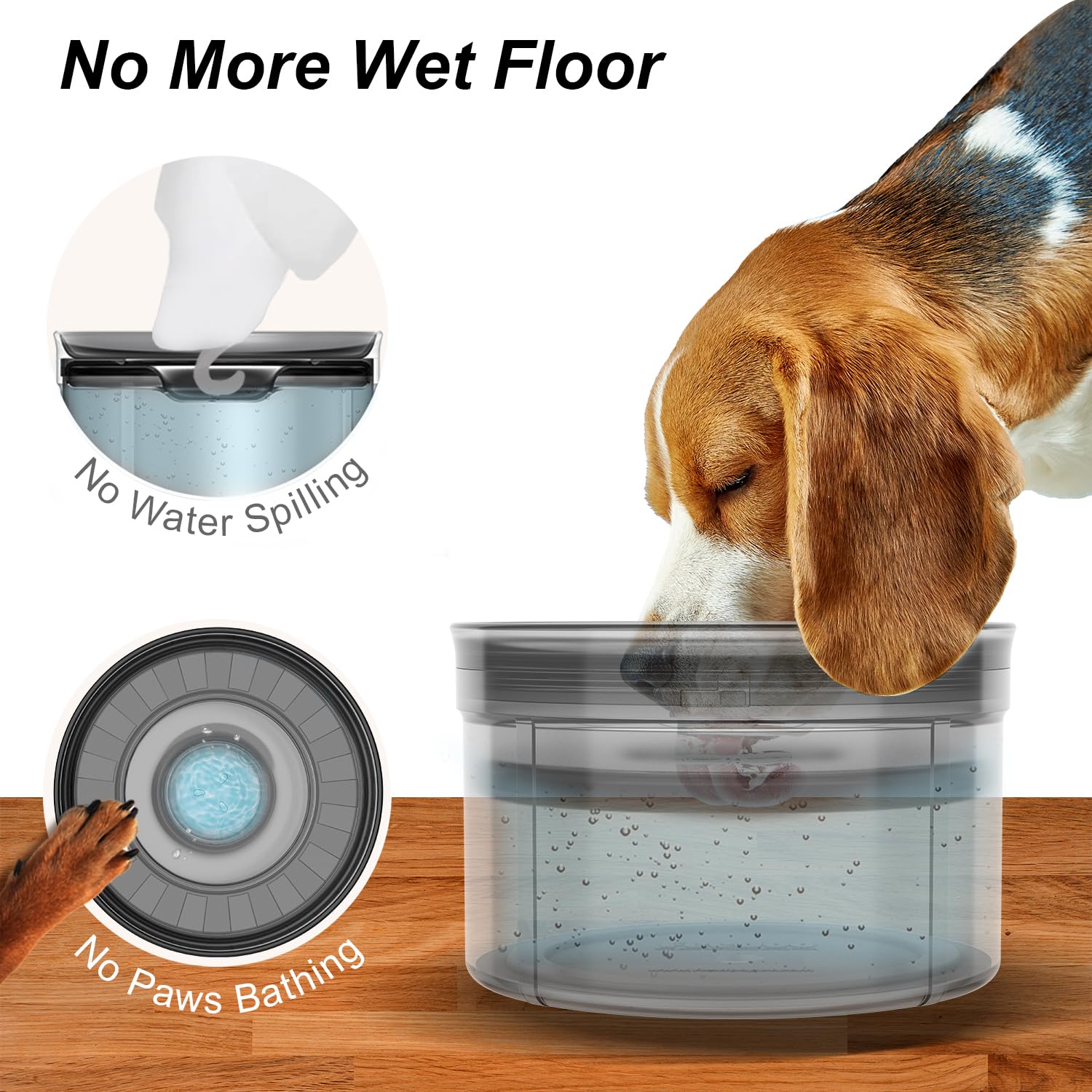 Techphardo 3.8L large-capacity bowl demonstrates all-day water for big dogs.