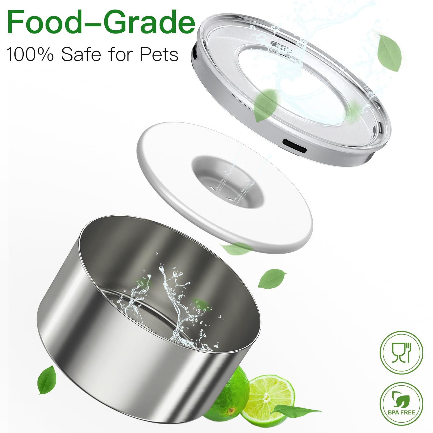 Techphardo floating disk inside the bowl reduces splashes during thirsty sessions.