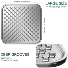 Techphardo large lick mat with frozen treat session highlights cooling effect.