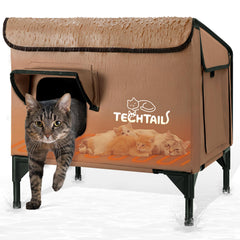 TECHTAIL heated outdoor cat house winter insulated provides warmth for outdoor cats
