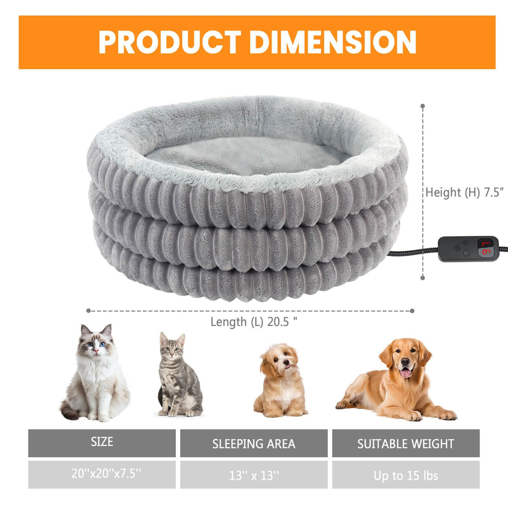 TECHTAIL indoor-use heated bed suits cats and small dogs up to 15 lbs