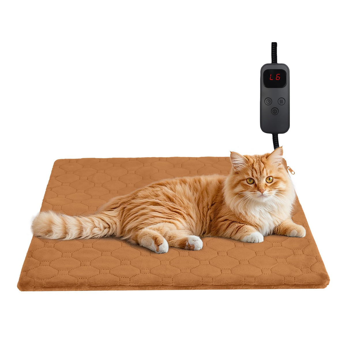 TECHTAIL pet heating pad bed-setup shows cozy warmth for cats and dogs.