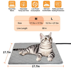 TECHTAIL pet heating pad thermostat settings close-up highlighting adjustable warmth for comfort