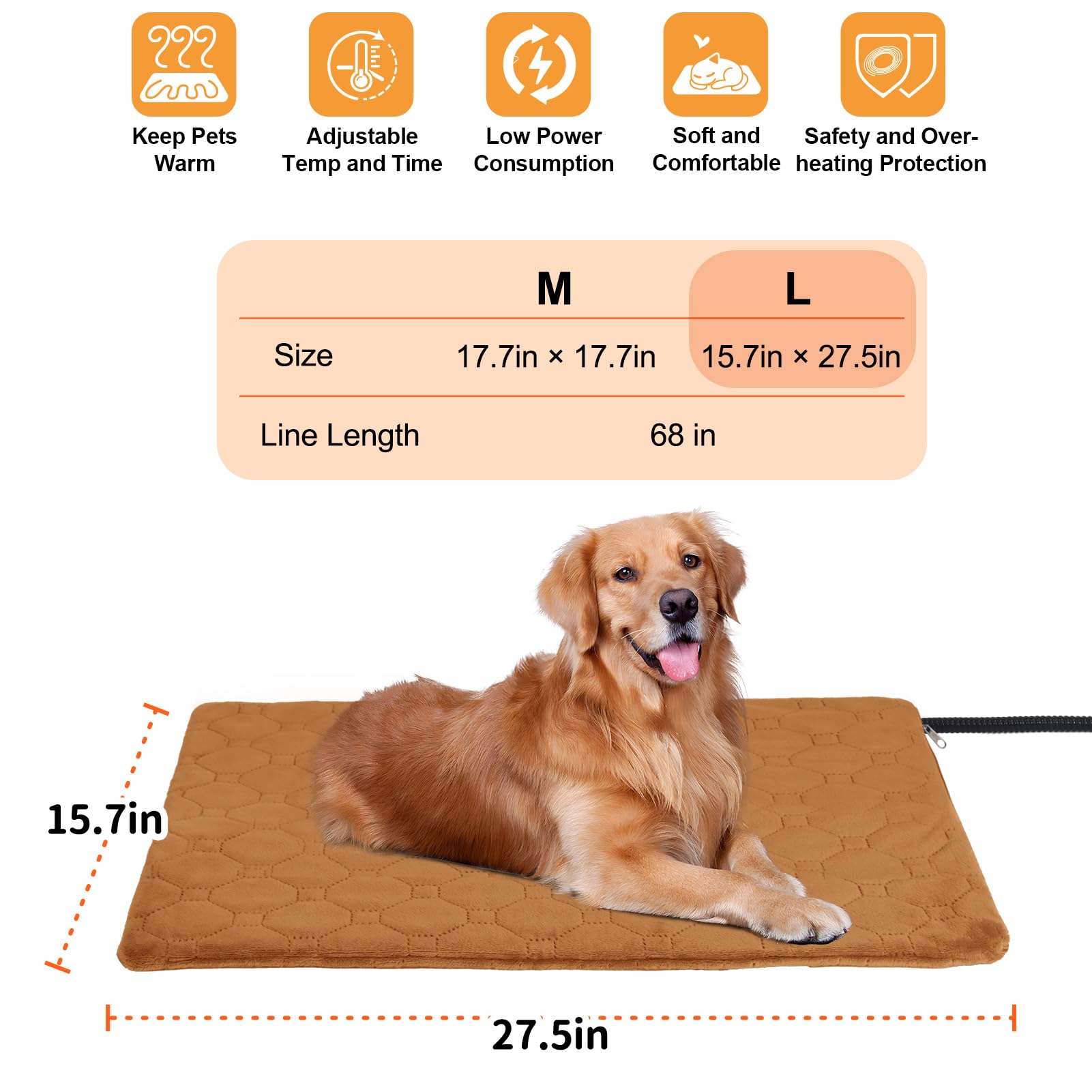 TechTail Pet Heating Pad waterproof cover keeps surfaces clean for daily snuggles