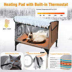 TECHTAIL ul-certified heating pad maintains steady warmth for outdoor cats