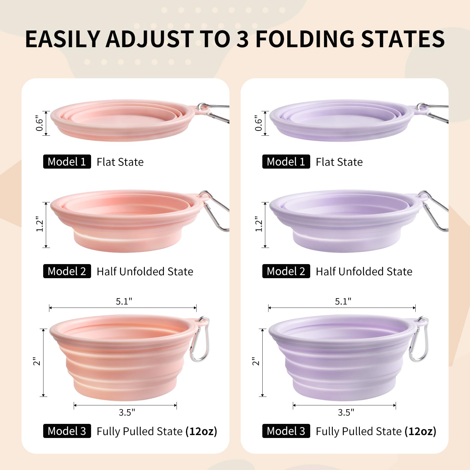 TECOPH collapsible dog bowl dishwasher-safe for easy cleaning after meals.