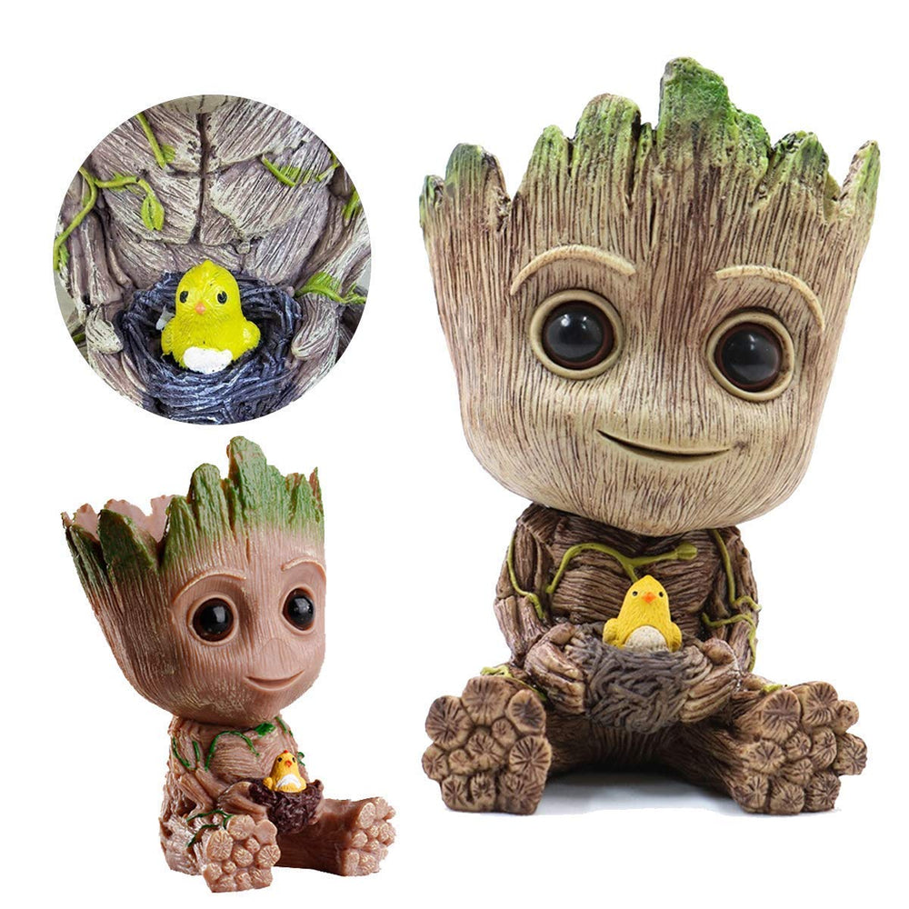 TEEMO Groot Bubbler Resin Brown Closeup shows durable resin finish.