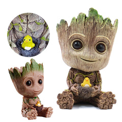 TEEMO Groot Bubbler Resin Brown Closeup shows durable resin finish.