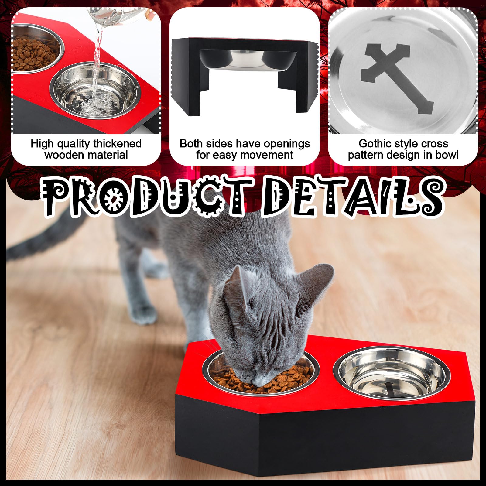 Teenyyou dual stainless steel bowls are removable and dishwasher-safe