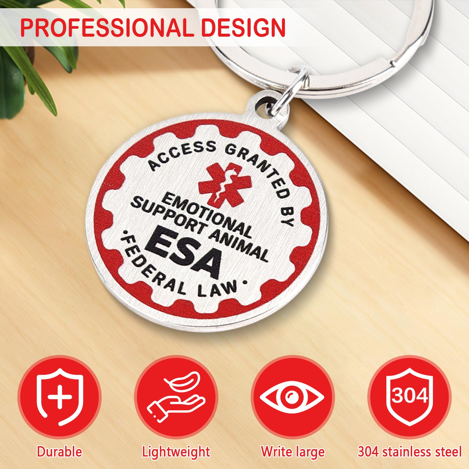 TEESSUE ESA dog tag bright colors improve at-a-glance readability