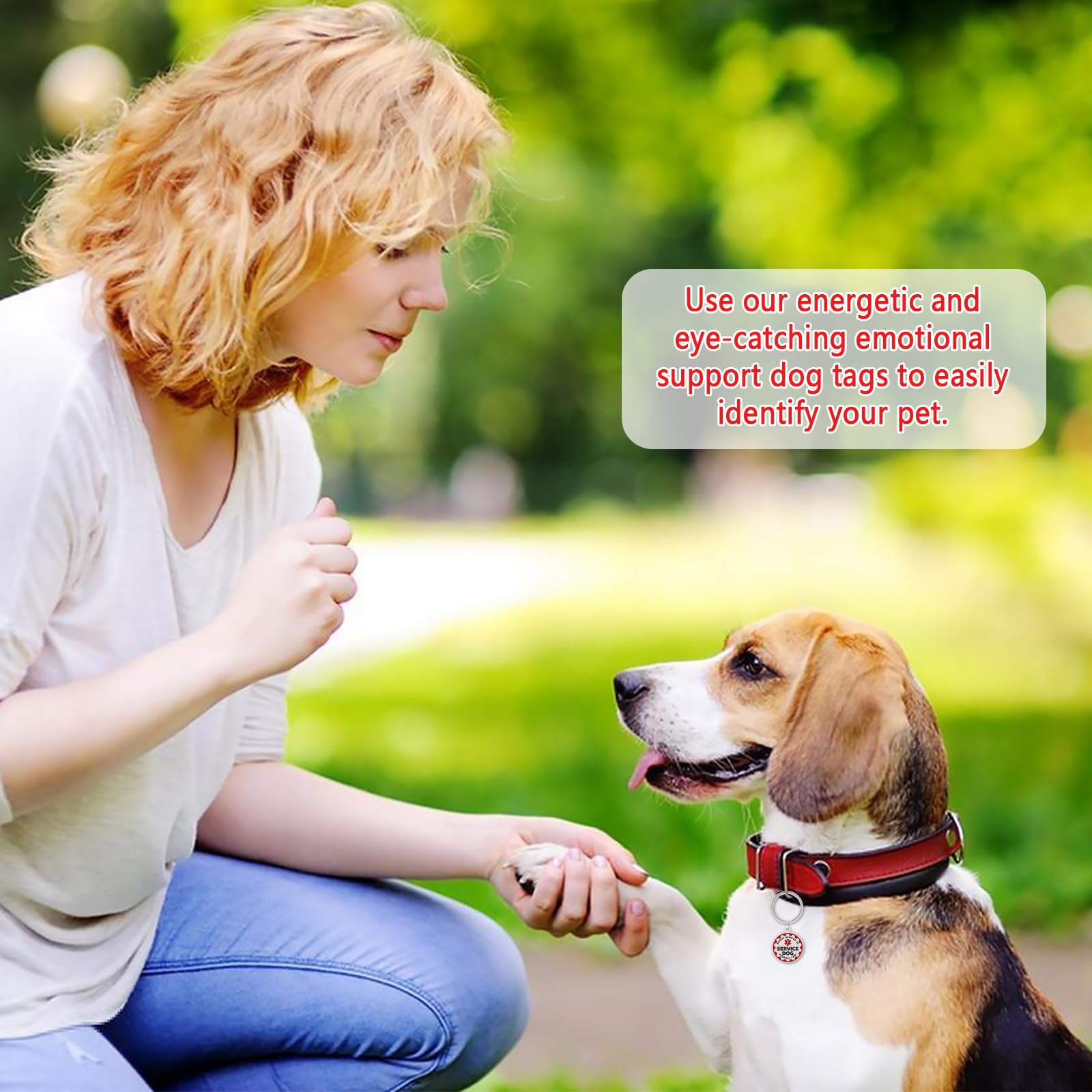 TEESSUE ESA dog tag easy attachment to collars or vests