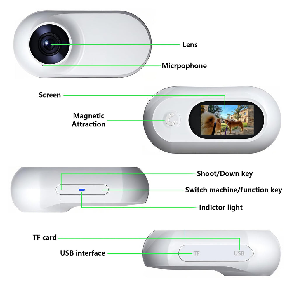 TEFIRE dog camera 32gb memory card stores long clips for sharing
