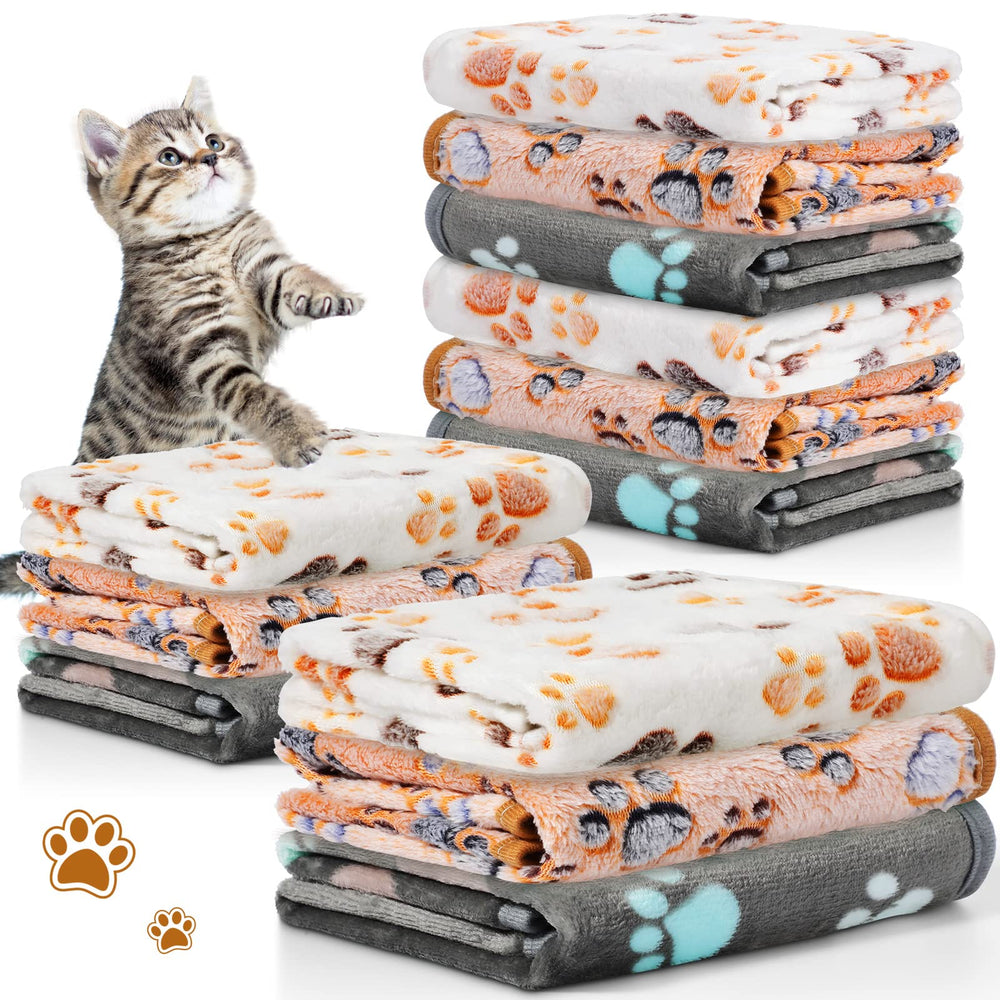 Tegeme paw-print pattern pet blanket folded for easy storage and warmth
