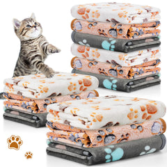 Tegeme paw-print pattern pet blanket folded for easy storage and warmth