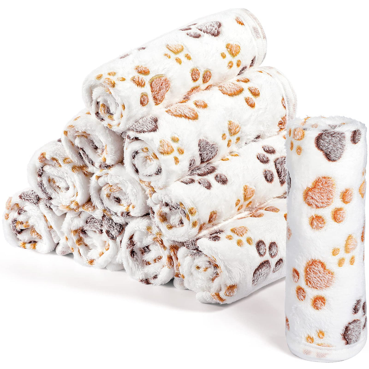 Tegeme paw-print blanket close-up highlighting warm, comfy naps for small pets.