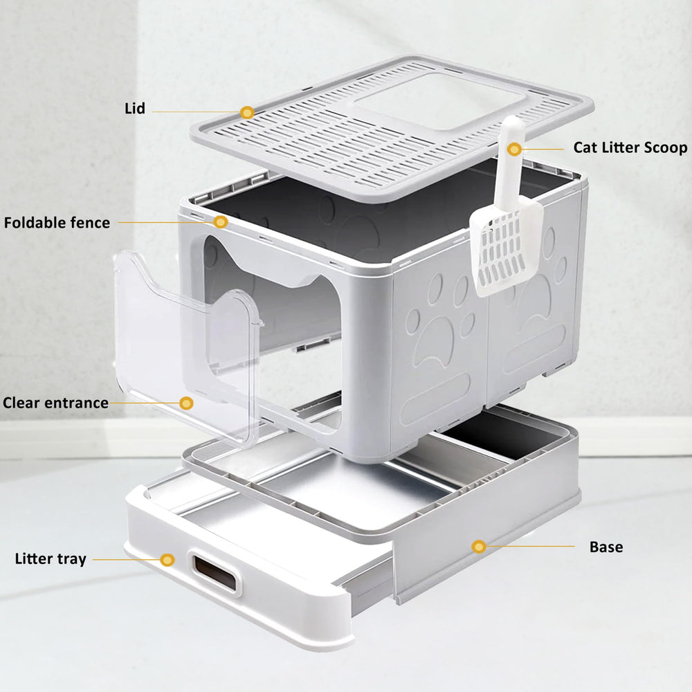 Tehoao litter kit includes scoop and mat for tidy litter area