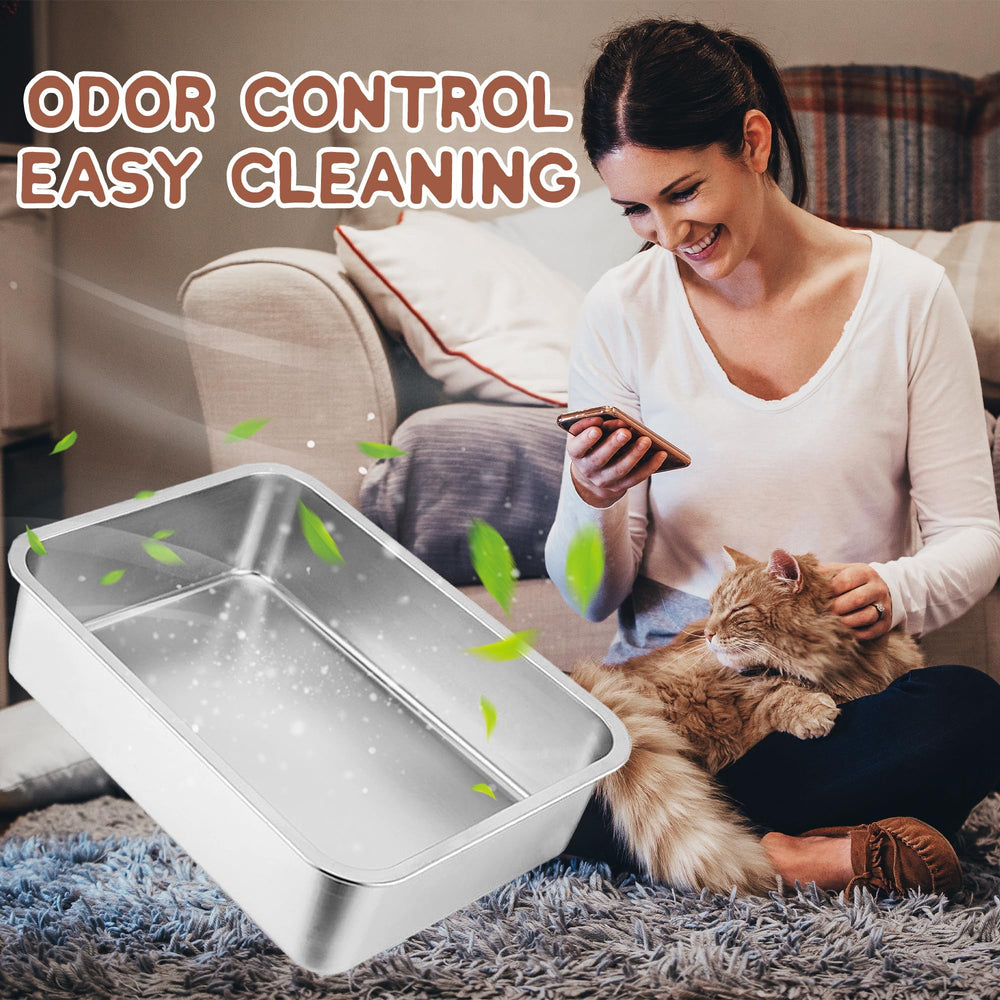 Tehoao low-entry litter box compact design fits small spaces.