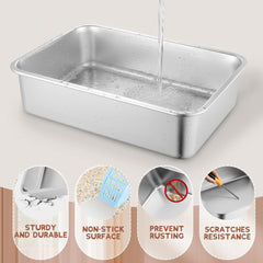 Tehoao low-entry litter box low-entry design aids kitten access.