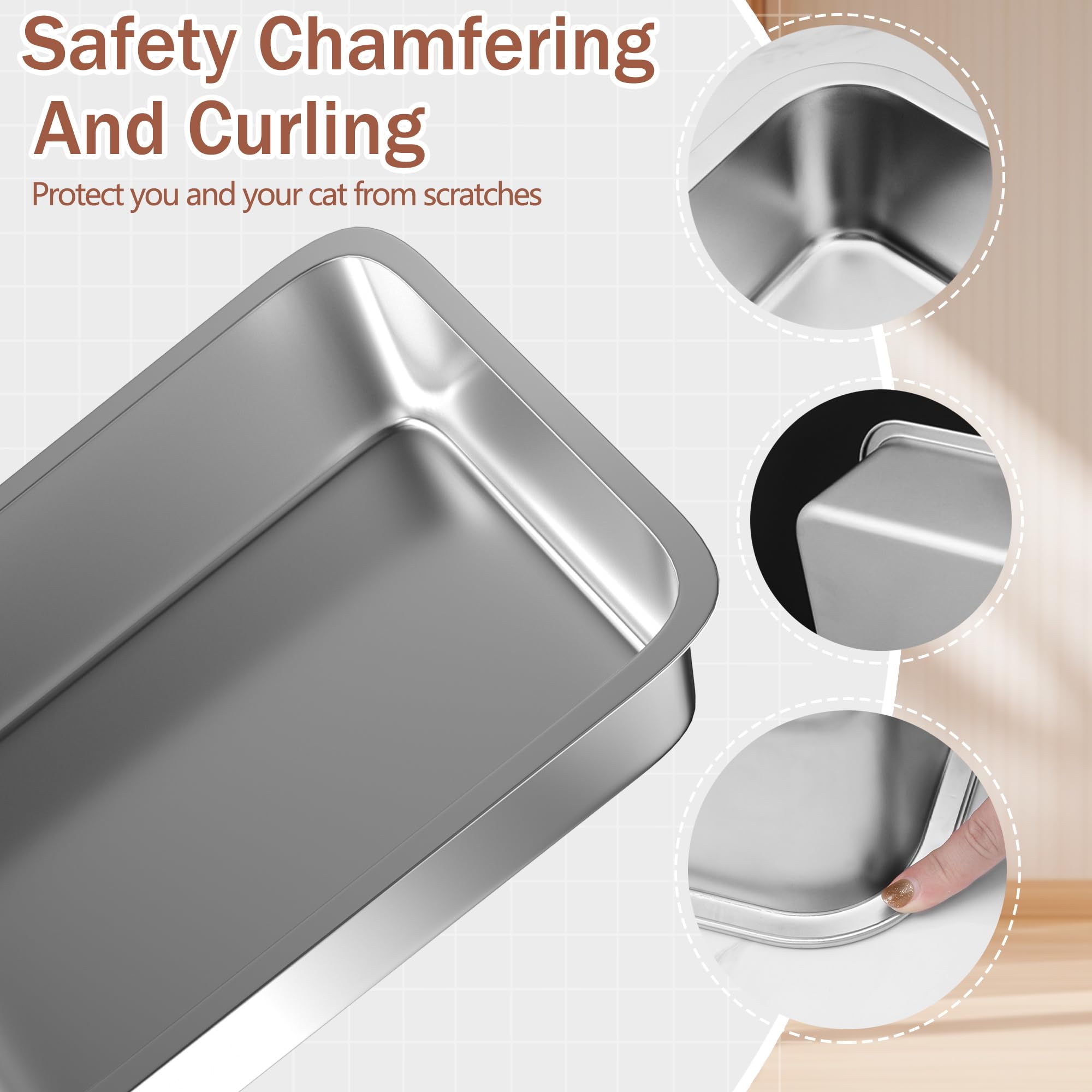 Tehoao low-entry litter box rectangle design, space-saving footprint for small spaces.