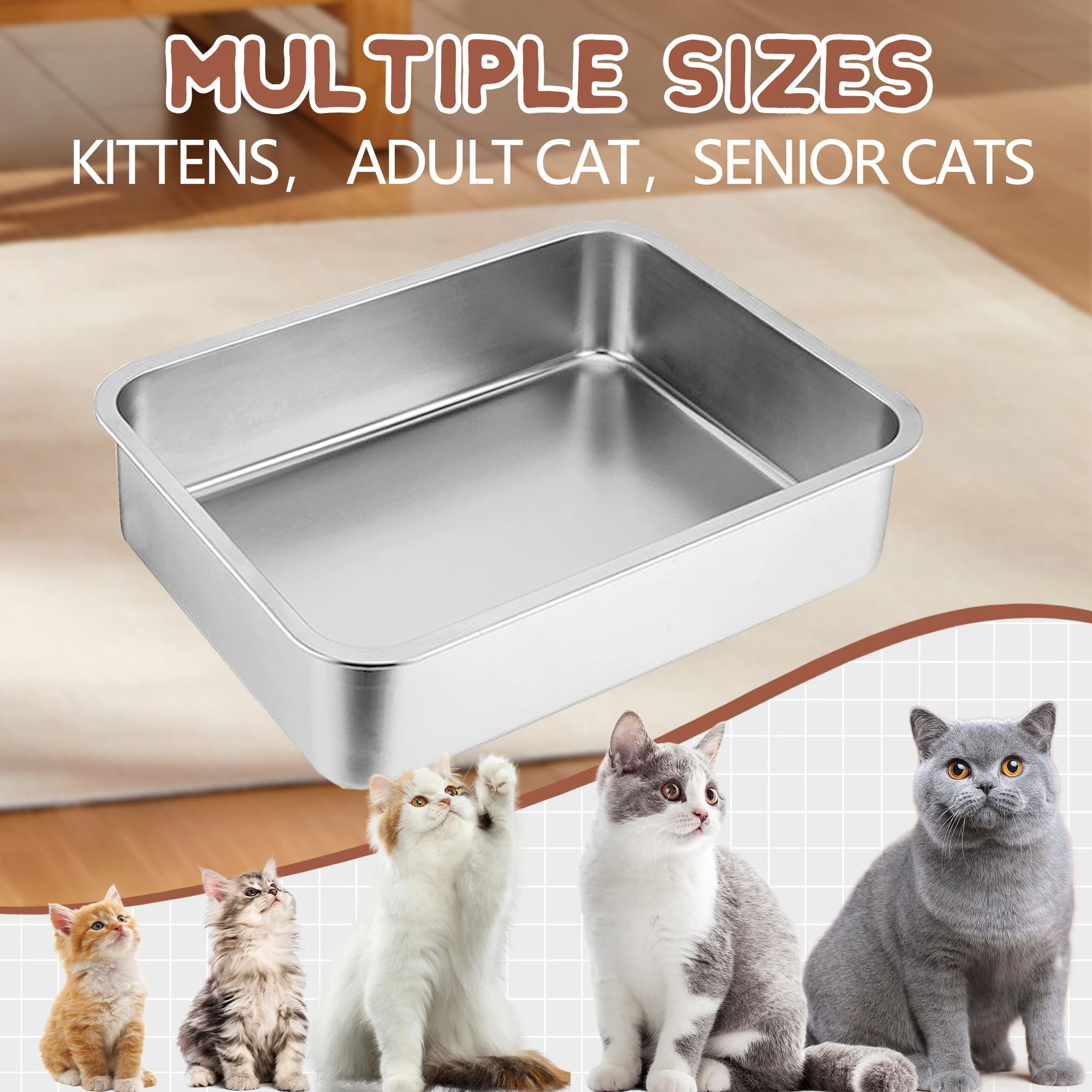 Tehoao low-entry litter box rounded edges reduce risk of injury.